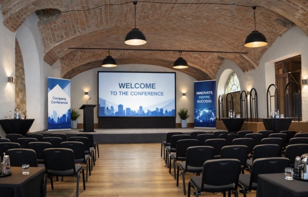 “Sala per eventi privati e aziendali a Tenuta San Lorenzo, Piemonte”